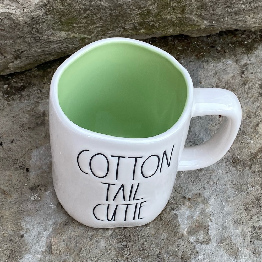 Rae Dunn COTTON TAIL CUTIE Easter Mug-Green Inside - Picture 2 of 3